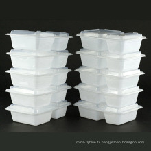 30oz en plastique blanc 2 ustensiles réutilisables camping ustensiles de cuisine, récipient de stockage de nourriture bento boîte à lunch